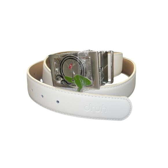 NWOT DRUH GENUINE LEATHER BELT GOLFER GREEN BUCKLE BELT - Picture 2 of 8